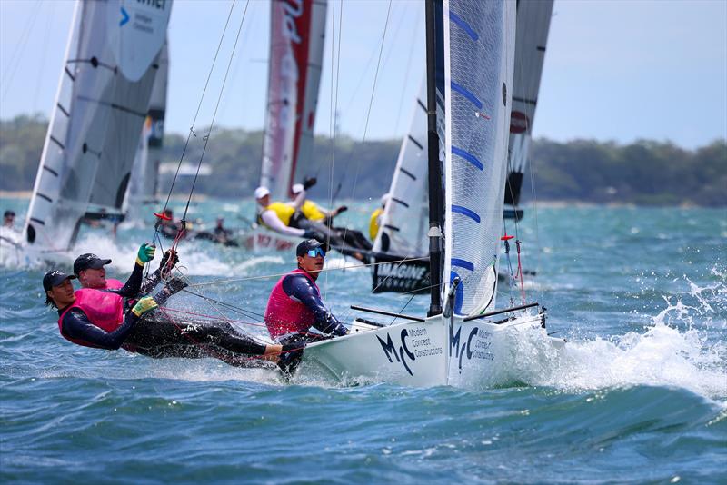 Australian 13ft and 16ft Skiff titles Day 2 Modern Concept Constructions photo copyright Promocean Media taken at Maryborough Sailing Club and featuring the 13ft Skiff class