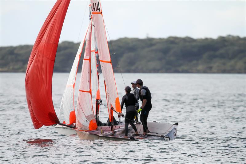 29er class holding sprint racing at Wakatere BC - Narrow Neck - June 2020 photo copyright Richard Gladwell / Sail-World.com taken at Wakatere Boating Club and featuring the 29er class