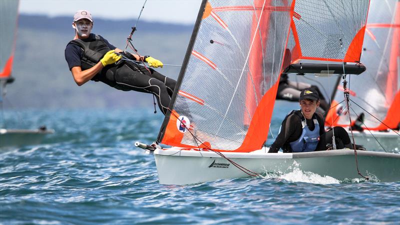 29er start - Oceanbridge NZL Sailing Regatta - Day 4 - Takapuna BC February 20, photo copyright Richard Gladwell / Sail-World.com / nz taken at Takapuna Boating Club and featuring the 29er class