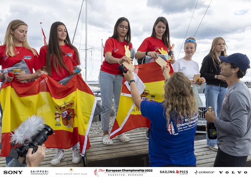 Volvo 29er European Championship prize giving photo copyright Mogens Hansen / Sailing.pics taken at Royal Danish Yacht Club and featuring the 29er class