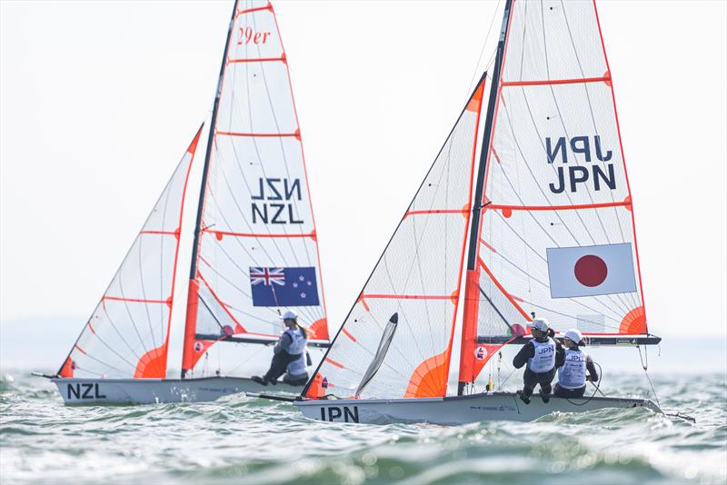 George Lee Rush / Seb Menzies (NZL) - Boys 29er - Allianz Youth World Sailing Championships - Day 4 - The Hague - July 2022 - photo © Sailing Energy / World Sailing