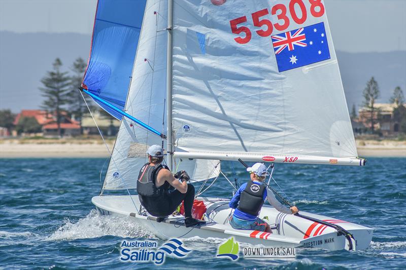 Quinn Auricht and Lachlan Nairn in the 420 fleet last year - South Australian Youth Championships - photo © Harry Fisher