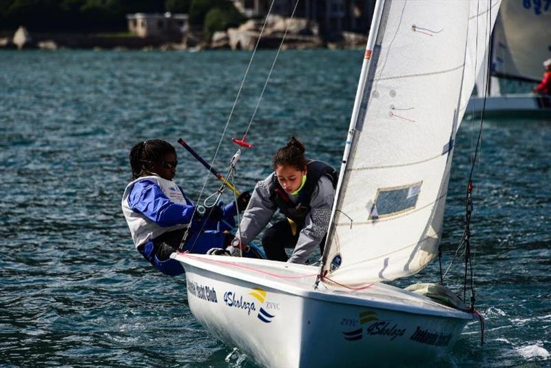 Elisa Falcon and Jodie Plakkies sailing very well on their 420 - Admirals' Regatta 2019 photo copyright Alec Smith / www.imagemundi.com/ taken at  and featuring the 420 class