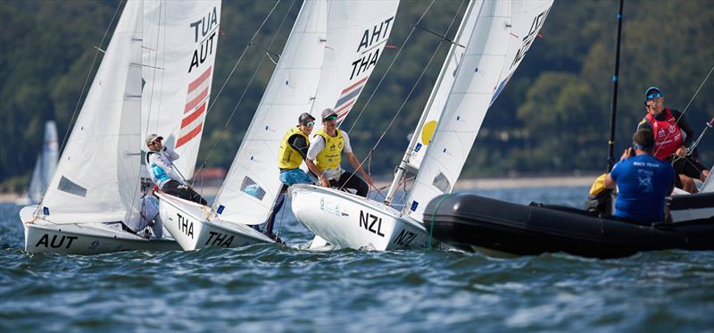 Seb Menzies and Blake McGlashan (NZL) - 420 - Day 5 - 2019 Hempel Youth Sailing World Championships, Gdynia, Poland photo copyright Jacek Kwiatkowski / World Sailing taken at  and featuring the 420 class