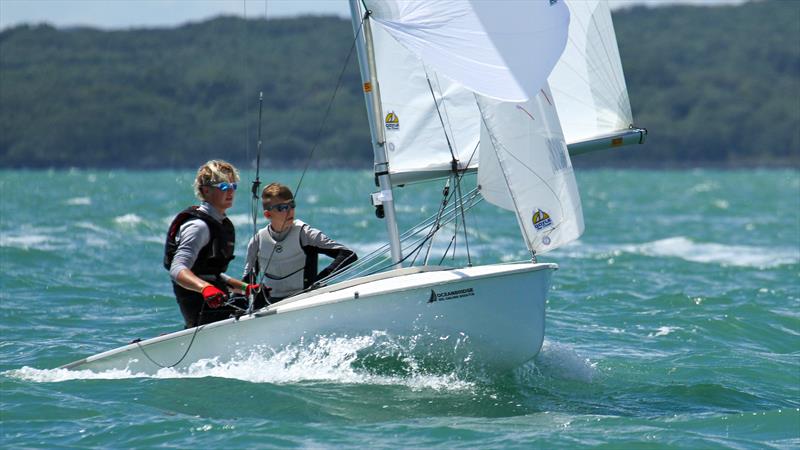 Cameron Brown and Alex Hebberd- $20 Youth Trials - Oceanbridge NZL Sailing Regatta - Takapuna BC February 18, - photo © Richard Gladwell - Sail-World.com/nz