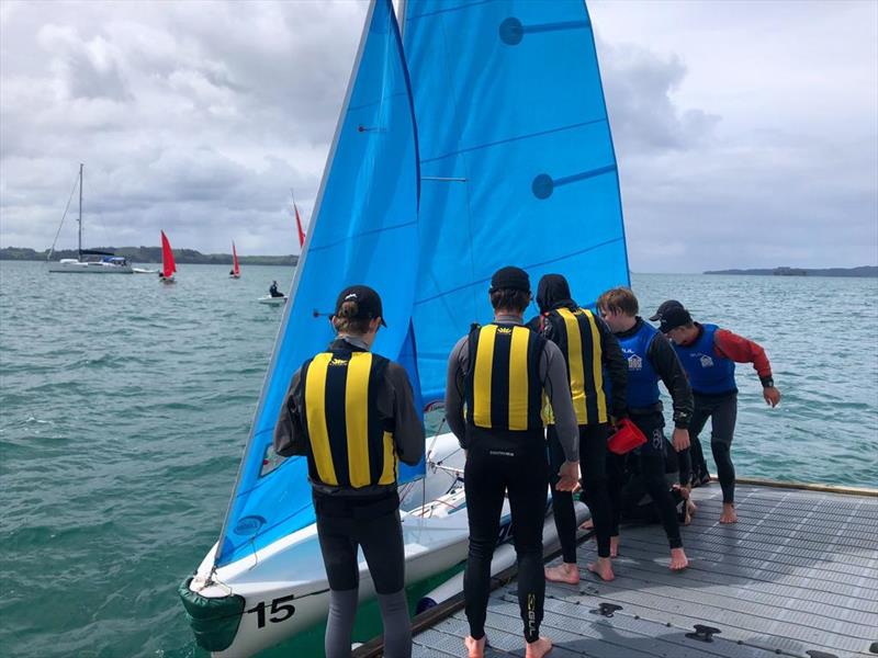 2022 NZ Schools Match Racing Championships - Algies Bay - October 2022 photo copyright NZSMR taken at Takapuna Boating Club and featuring the 420 class