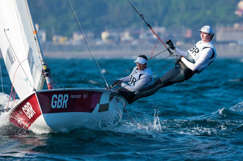 Hannah Mills & Eilidh McIntyre (GBR) in the Women's 470 on Tokyo 2020 Olympic Sailing Competition Day 4 - photo © Sailing Energy / World Sailing