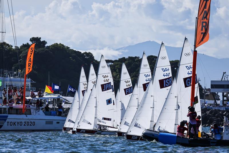 Women's 470 Medal Race at the Tokyo 2020 Olympic Sailing Competition photo copyright Sailing Energy / World Sailing taken at  and featuring the 470 class