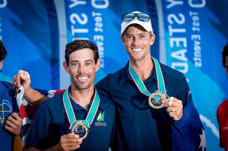 Mat Belcher and Will Ryan win Gold - Ready Steady Tokyo, day 6 photo copyright Pedro Martinez / Sailing Energy / World Sailing taken at  and featuring the 470 class