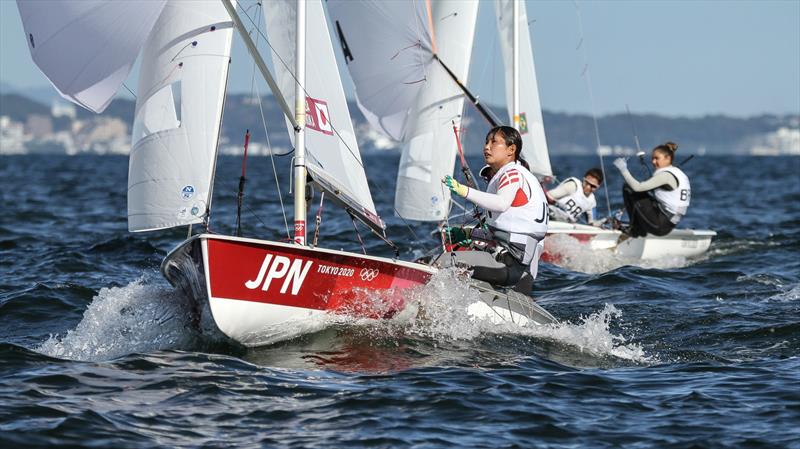 Ai Kondo Yoshida and Miho Yoshioka (JPN) - Womens 470 Medal Race - Tokyo2020 - Day 10 - August 4, , Enoshima, Japan photo copyright Richard Gladwell - Sail-World.com / nz taken at  and featuring the 470 class