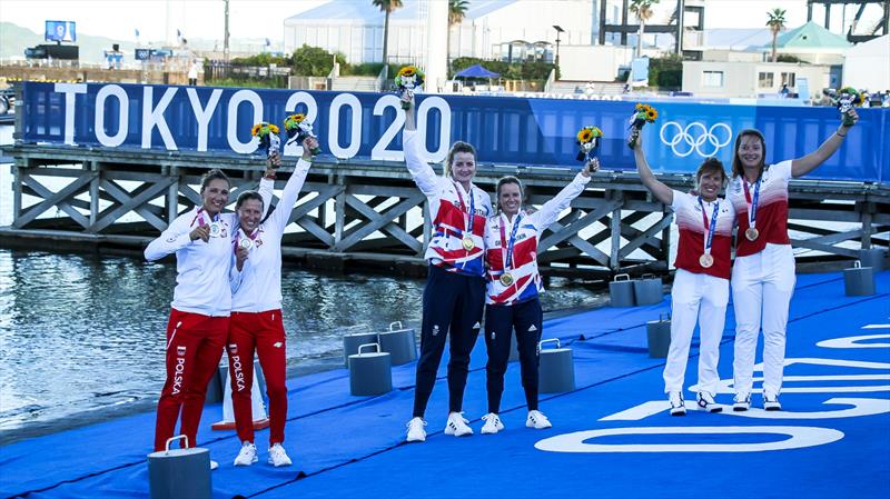 470 Womens Medalists - Tokyo2020 - Day 10 - August 4,, Enoshima, Japan - photo © Richard Gladwell - Sail-World.com / nz