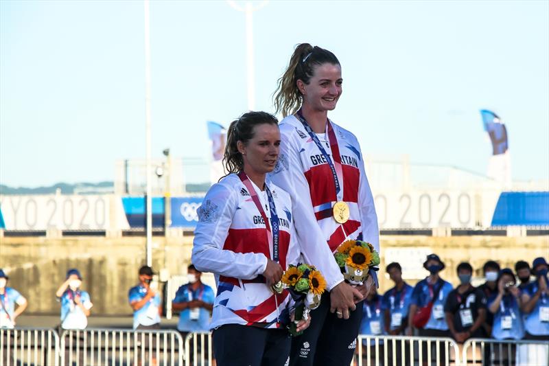 Hannah Mills and Eilidh McIntyre - 470 EWomens Medal CeremonyTokyo2020 - Day 10 - August 4,, Enoshima, Japan - photo © Richard Gladwell - Sail-World.com / nz