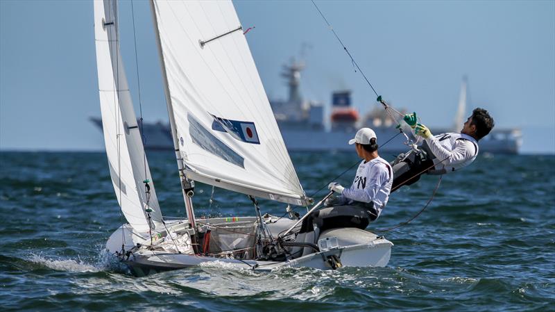 Japan - 470 Medal Race - Tokyo2020 - Day 10 - August 4, , Enoshima, Japan photo copyright Richard Gladwell - Sail-World.com / nz taken at  and featuring the 470 class