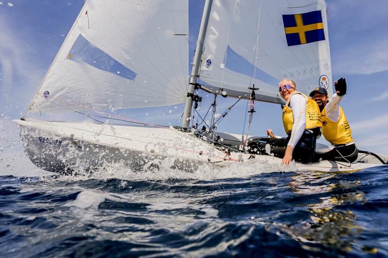 Mixed 470 gold for Anton Dahlberg & Lovisa Karlsson (SWE) in the 53rd Semaine Olympique Francais, Hyeres photo copyright Sailing Energy / FFVOILE taken at COYCH Hyeres and featuring the 470 class