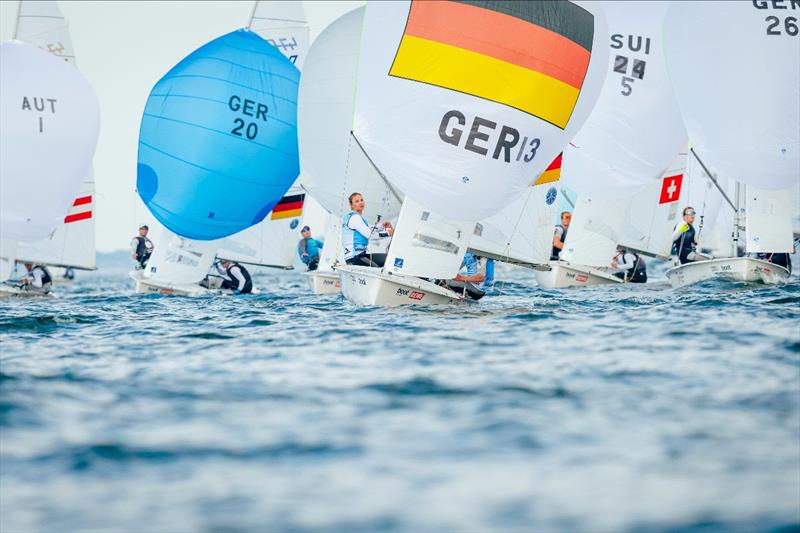 Three Germans with Malte and Anastasiya Winkel (GER 13) in front are leading the 470s before the medal race at Kiel Week - photo © Sascha Klahn / Kieler Woche