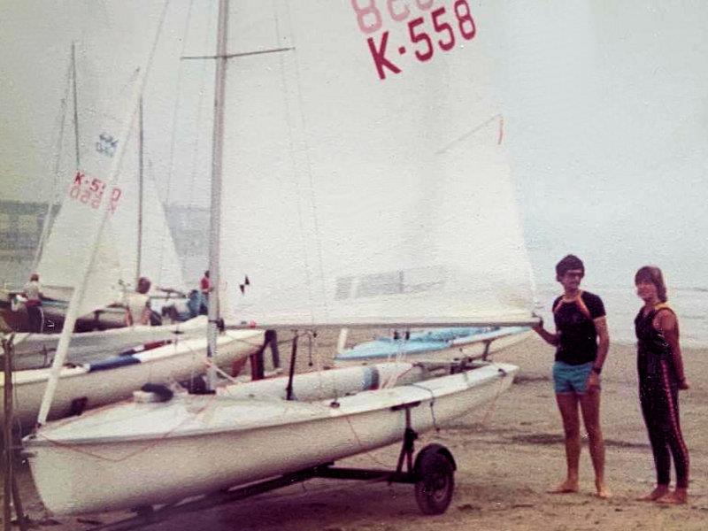 Nick Lightbody with his 470 at an Olympic qualifier and Penny Way, another RS favourite who was setting the standard in the growing windsurfer scene photo copyright Nick Lightbody taken at  and featuring the 470 class