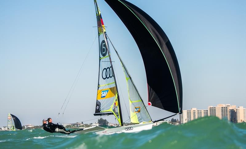 Racing on day 5 of the Nacra 17, 49er & 49erFX Worlds in Clearwater, Florida - photo © Laurens Morel / www.saltycolours.com