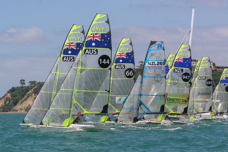 49ers competing in the Oceanbridge NZL Sailing Regatta earlier this year - photo © Royal Akarana Yacht Club