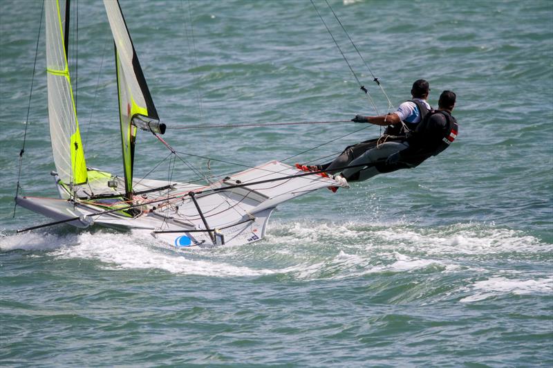 Benjamin Bildstein and David Hussl (AUT) - 49er cews training ahead of the 4019 49er Worlds, Auckland, December 3-8, 2019 - photo © Richard Gladwell / Sail-World.com