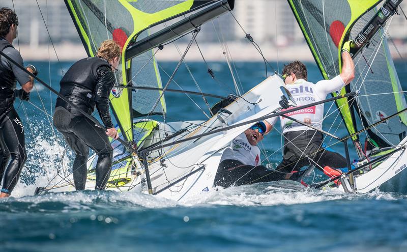 The spectacular two person skiffs will be broadcast live from the 2019 Hyundai World Championships - 49er, 49erFX and Nacra 17 Worlds, Porto (POR) - Day 4 photo copyright Ricardo Pinto taken at  and featuring the 49er class