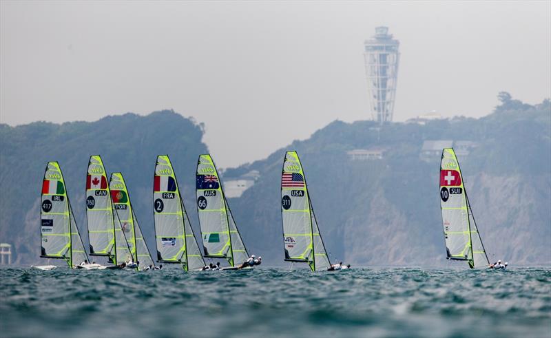 Sailing in Enoshima photo copyright Sailing Energy / World Sailing taken at  and featuring the 49er class
