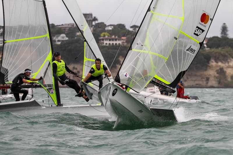 Peter Burling and Blair Tuke after their win - 49er Worlds, - Day 6 - Auckland, December 3-8, - photo © Richard Gladwell, Sail-World.com / nz