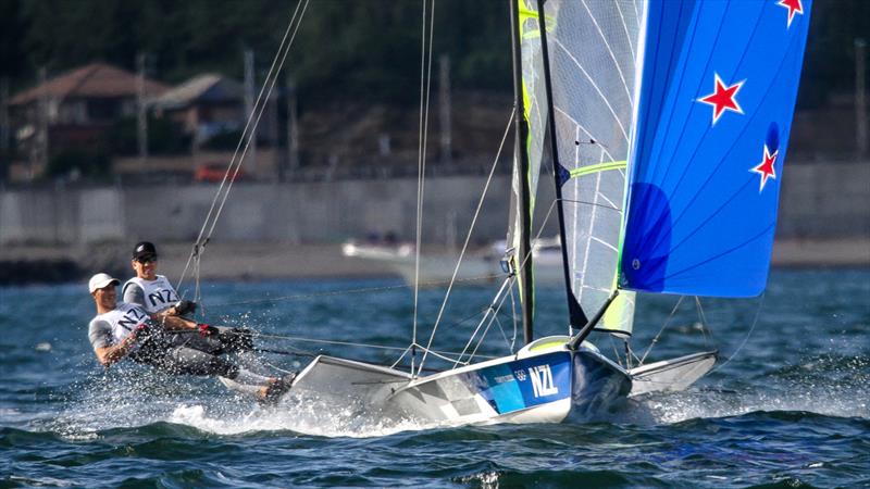 Tokyo2020 - Day 3 - July, 27, - Enoshima, Japan. Peter Burling and Blair Tuke (NZL) 49er photo copyright Richard Gladwell - Sail-World.com / nz taken at Takapuna Boating Club and featuring the 49er class