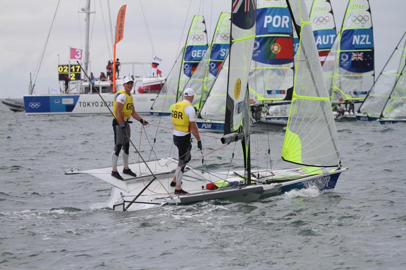  Tokyo2020 - Day 6- July, 30, 2021 - Dylan Fletcher/Stuart Bithell (GBR) 49er - Enoshima, Japan photo copyright Richard Gladwell  taken at  and featuring the 49er class