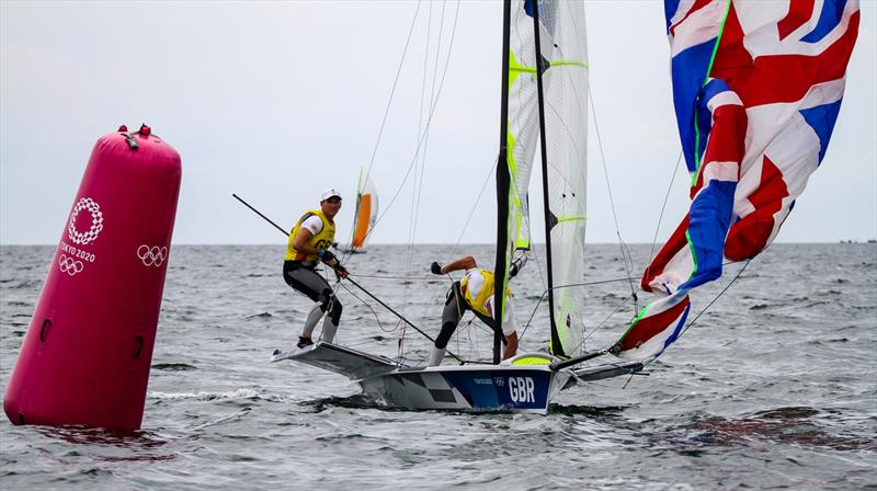 Tokyo2020 - Day 6- July, 30, 2021 - Dylan Fletcher/Stuart Bithell (GBR) 49er - Enoshima, Japan. - photo © Richard Gladwell 