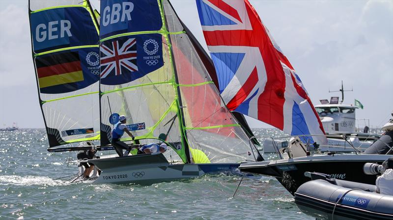 The British crew beat the Germans by 2 sec to win the Gold Medal- 49er - Tokyo2020 - Day 9- August 2, - Enoshima, Japan. - photo © Richard Gladwell - Sail-World.com / Photosport