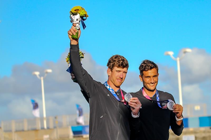 Peter Burling and Blair Tuke (NZL) - 49er Medal ceremony - Tokyo2020 - Day 9- August 2, - Enoshima, Japan photo copyright Richard Gladwell - Sail-World.com / Photosport taken at Royal New Zealand Yacht Squadron and featuring the 49er class