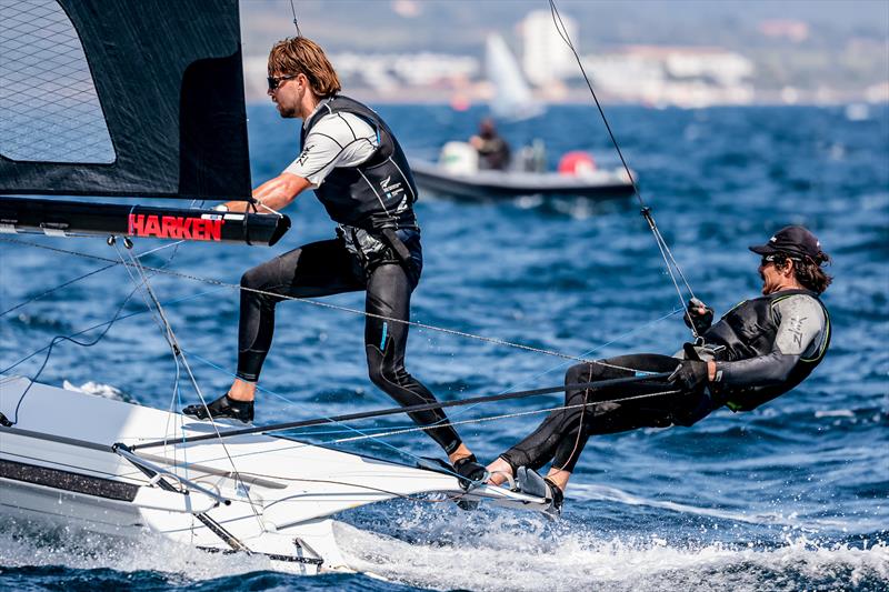 Logan Dunning-Beck & Oscar Gunn (NZL) - 49er - Day 4 - NZL Sailing Team - Semaine Olympique Française de Hyères - April 2022 - photo © Sailing Energy/FFVoile