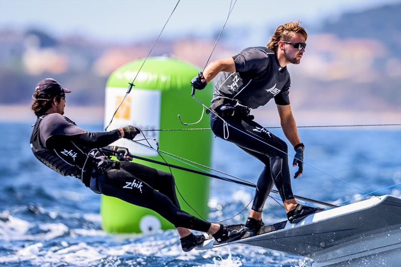 Logan Dunning Beck and Oscar Gunn (NZL) - 49er - Day 5 - NZL Sailing Team - Semaine Olympique Française de Hyères - April 2022 photo copyright Sailing Energy / FFVOILE taken at  and featuring the 49er class
