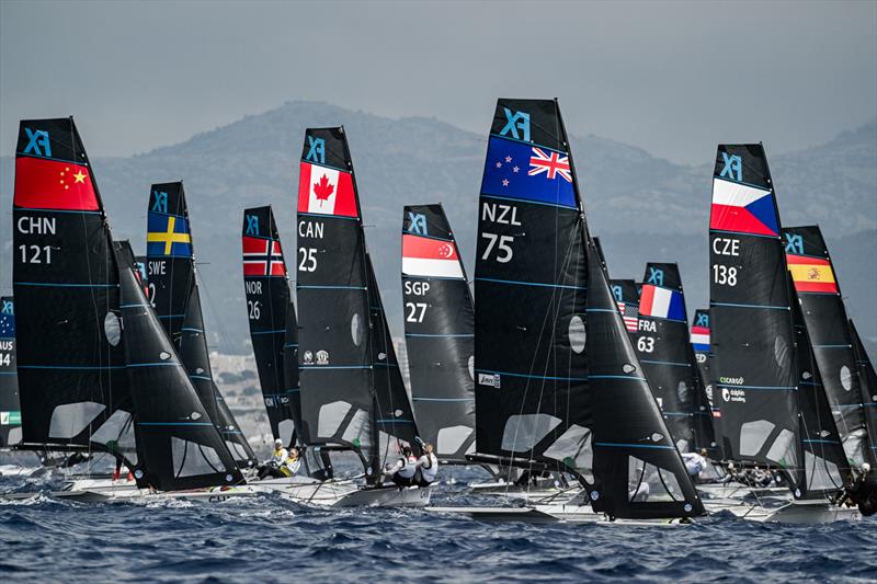 Isaac McHardie/William McKenzie (NZL) - 49er - Paris 2024 Olympic Sailing Test Event, Marseille, France. July 12, 2023 - photo © Vincent Curutchet / World Sailing