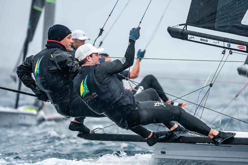 Jim Colley Shaun Connor, 49er - French Olympic Week Regatta 2024 photo copyright Beau Outteridge taken at COYCH Hyeres and featuring the 49er class