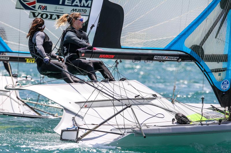 Alex Maloney and Molly Meech (NZL) - 49er FX - Hyundai Worlds - Day 2 , December 4, 2019, Auckland NZ photo copyright Richard Gladwell / Sail-World.com taken at Royal Akarana Yacht Club and featuring the 49er FX class