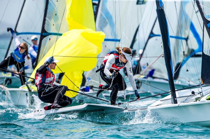Ida Marie Baad Nielsen and Marie Thusgaard Olsen - 2019 Hyundai 49er, 49erFX and Nacra 17 Worlds day 4 photo copyright Pedro Martinez / Sailing Energy taken at  and featuring the 49er FX class