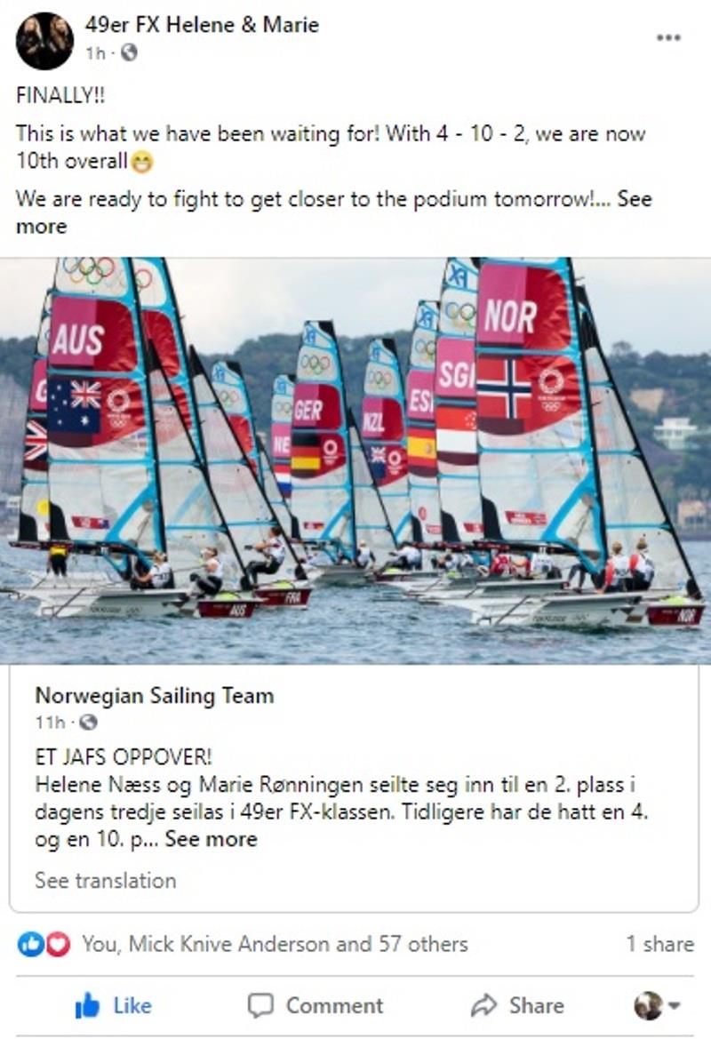 Naess and Ronningen (NOR) photo copyright Sailing Energy / World Sailing taken at  and featuring the 49er FX class