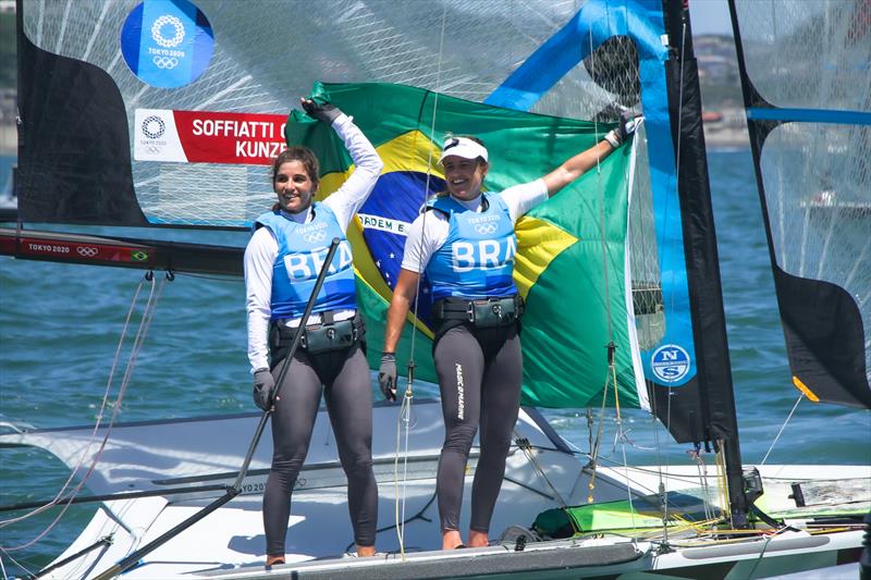 Grael and Kunze - Gold Medalists - 49er FX- Tokyo2020 - Day 9- August 2, - Enoshima, Japan photo copyright Richard Gladwell - Sail-World.com / Photosport taken at  and featuring the 49er FX class