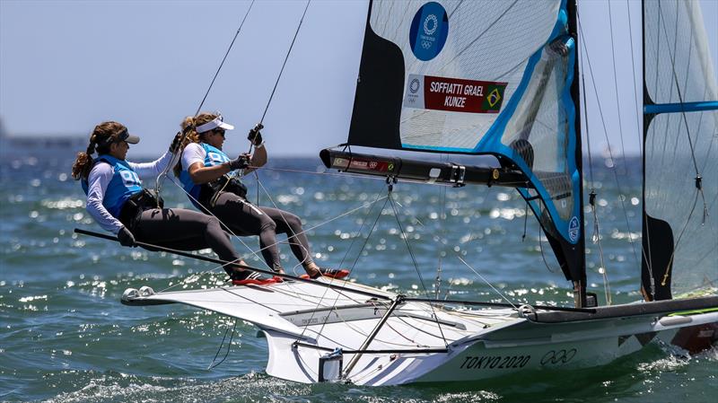 Martine Grael and Kahena Kunze (BRA) Gold Medal winners - 49er FX- Tokyo2020 - Day 9- August 2, - Enoshima, Japan. - photo © Richard Gladwell - Sail-World.com / Photosport