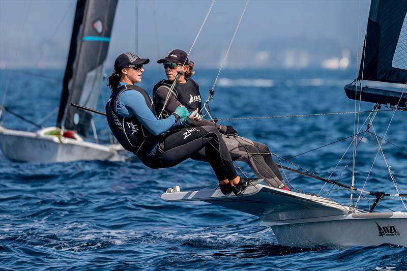 Jo Aleh & Molly Meech (NZL) - 49er FX  - NZL Sailing Team - Semaine Olympique Française de Hyères - April 2022 photo copyright Sailing Energy/FFVOILE taken at  and featuring the 49er FX class