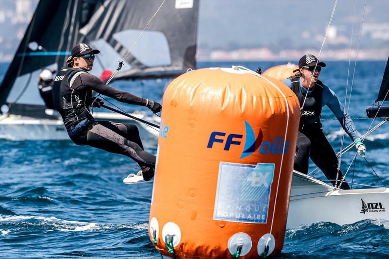 Jo Aleh & Molly Meech (NZL) - 49er FX   - NZL Sailing Team - Semaine Olympique Française de Hyères - April 2022 photo copyright Sailing Energy/FFVOILE taken at  and featuring the 49er FX class