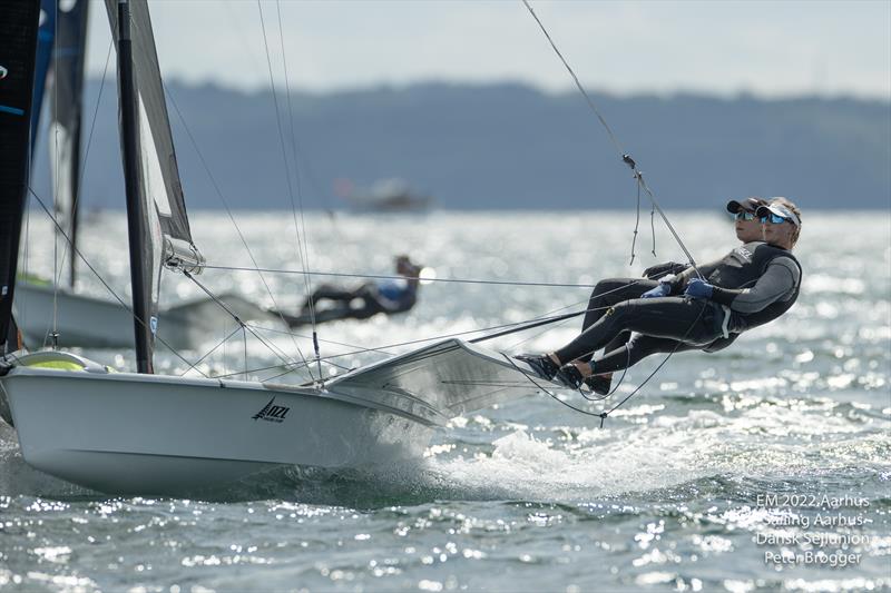 Jo Aleh and Molly Meech, 49erFX European Championships, Aarhus, Denmark, July 2022 photo copyright Peter Brogger taken at Sailing Aarhus and featuring the 49er FX class