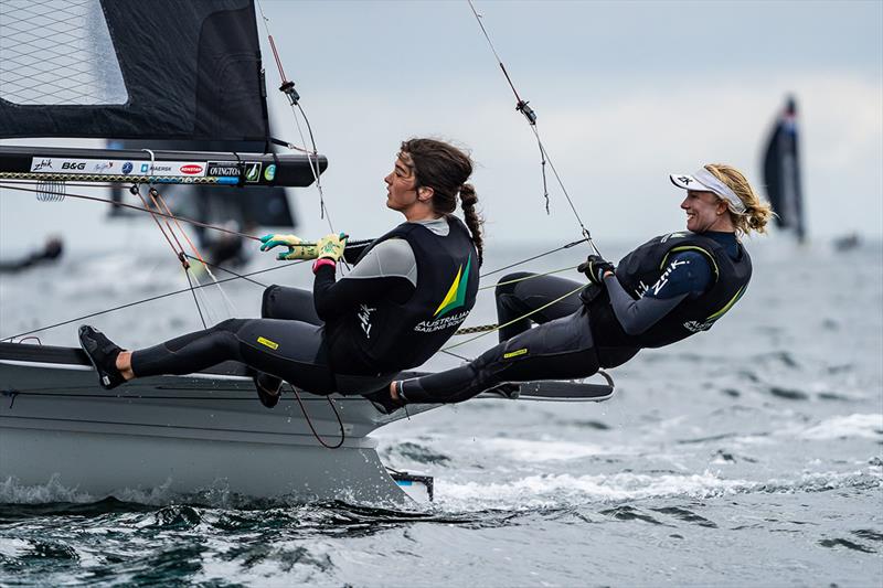 Tess Lloyd and Dervla Duggan on the rise - 49er, 49erFX & Nacra 17 European Championships - photo © Beau Outteridge