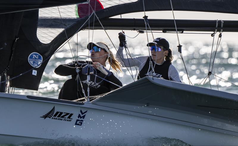 Jo Aleh and Molly Meech (NZL) - 49erFX European Championships, Vilamoura, November 2023 photo copyright Joao Costa Ferreira taken at Vilamoura Sailing and featuring the 49er FX class