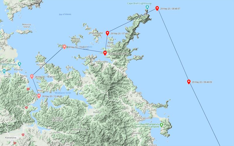 Hourly Position Reports by satellite from Bay of Islands trip - photo © BoatSecure
