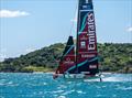 Emirates Team New Zealand sail their AC40 in Auckland...