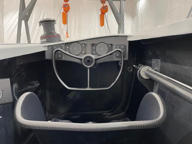 Forward helm position - first AC40 being fitted out at McConaghy Boats - July 2022 photo copyright McConaghy Boats taken at Royal New Zealand Yacht Squadron and featuring the AC40 class