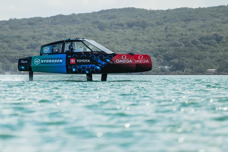 ChaseZero - America's Cup Joint Recon Emirates Team New Zealand AC40 Day 2 - September 21, 2022 photo copyright Adam Mustill / America's Cup taken at Royal New Zealand Yacht Squadron and featuring the AC40 class
