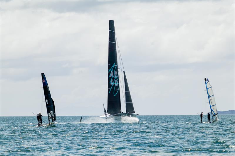 Emirates Team NZ AC40/LEQ12  - 4 November, 2022 - Waitemata Harbour, Auckland photo copyright Adam Mustill / America's Cup taken at Royal New Zealand Yacht Squadron and featuring the AC40 class